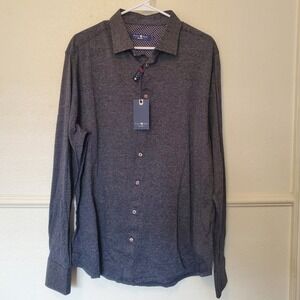 Stone Rose Mens Florence 8226 Knit Button Down Shirt Black XXL New